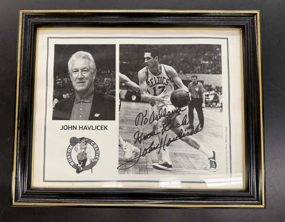 John Havlicek Signed Boston Celtics Matted Photograph